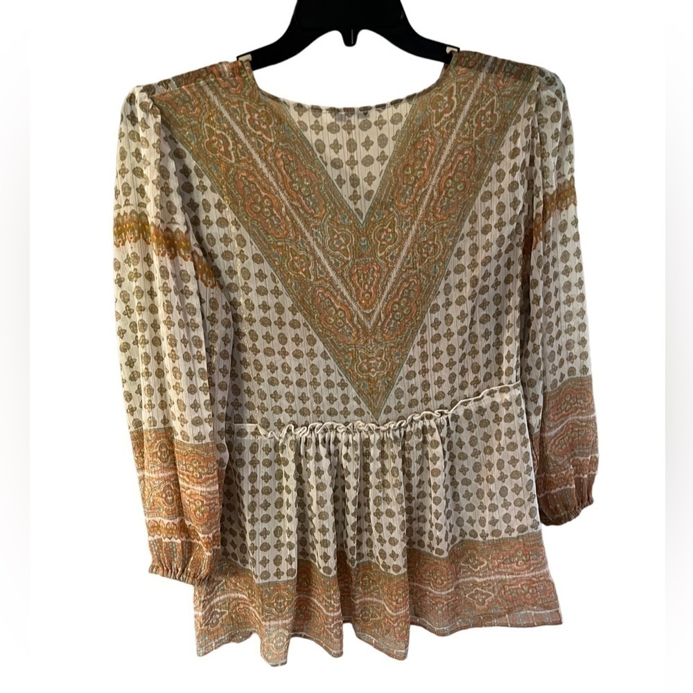 Rose + Olive Women’s V-Neck Bohemian Blouse